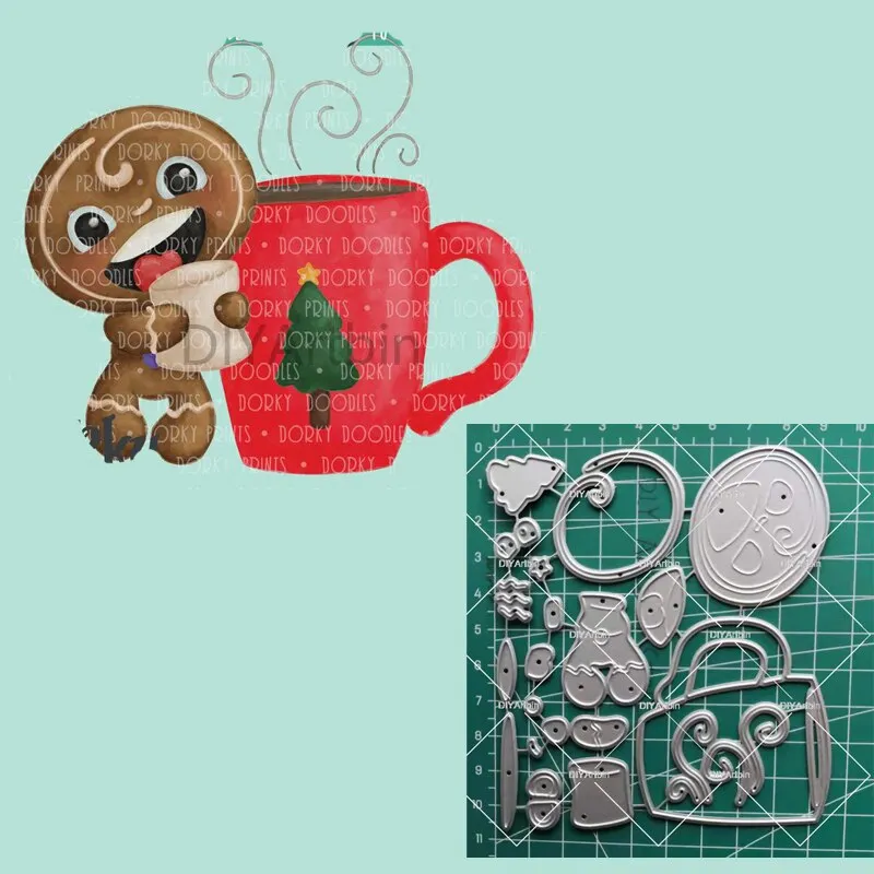 5pcs Gingerbread Cutting Dies Stencil Craft for DIY Christmas Scrapbooking Cut Dies Embossing Paper Birthday