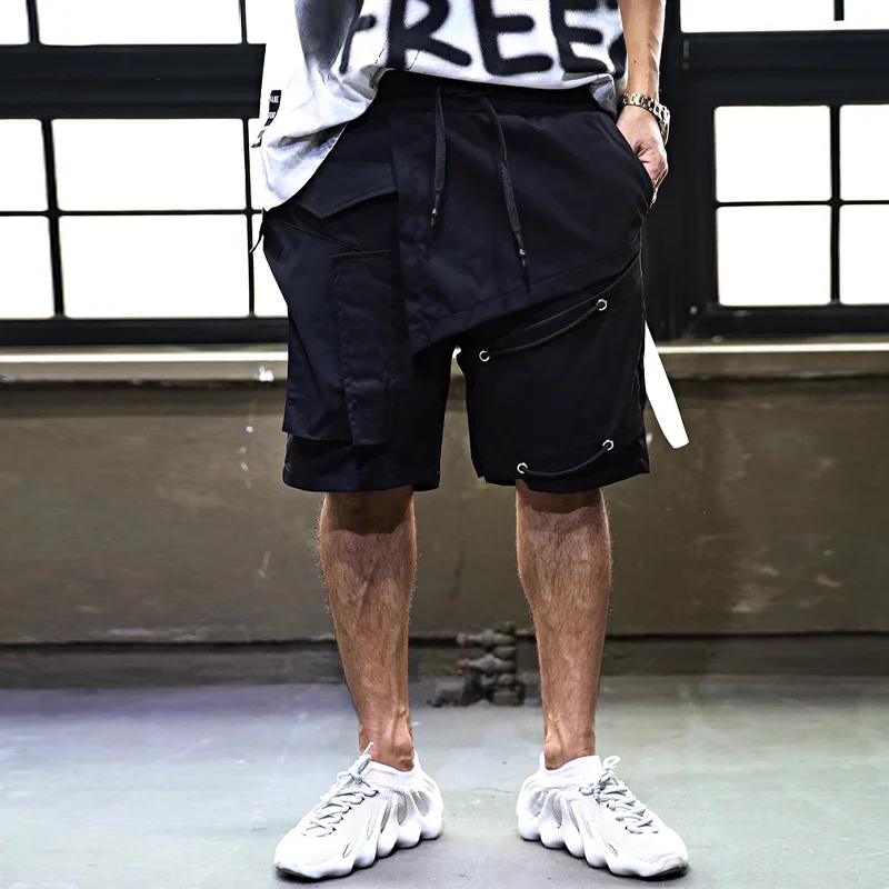 Trendy Asymmetric Multi-Pocket Cargo Shorts