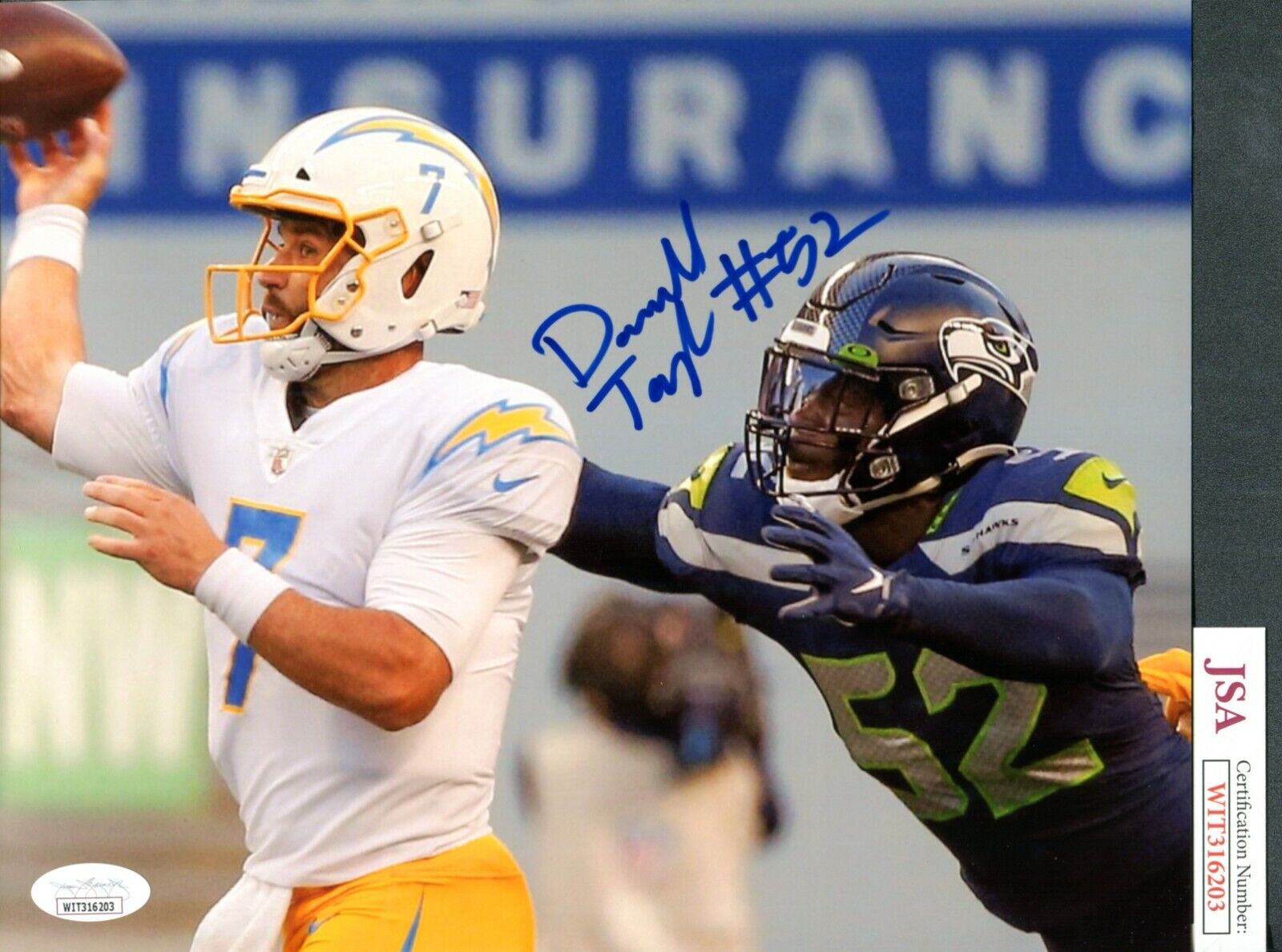 JSA Darrell Taylor Autographed Signed 8x10 Photo Poster painting 2nd Round DP Seahawks TRB 886