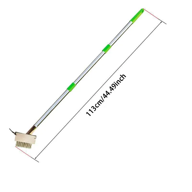 Detachable Stainless Steel Weeding Brush, Long Handle Wire Crevice Brush for Tile Gaps Floor Paving Joint Weed Moss Dirt Removal eltralife