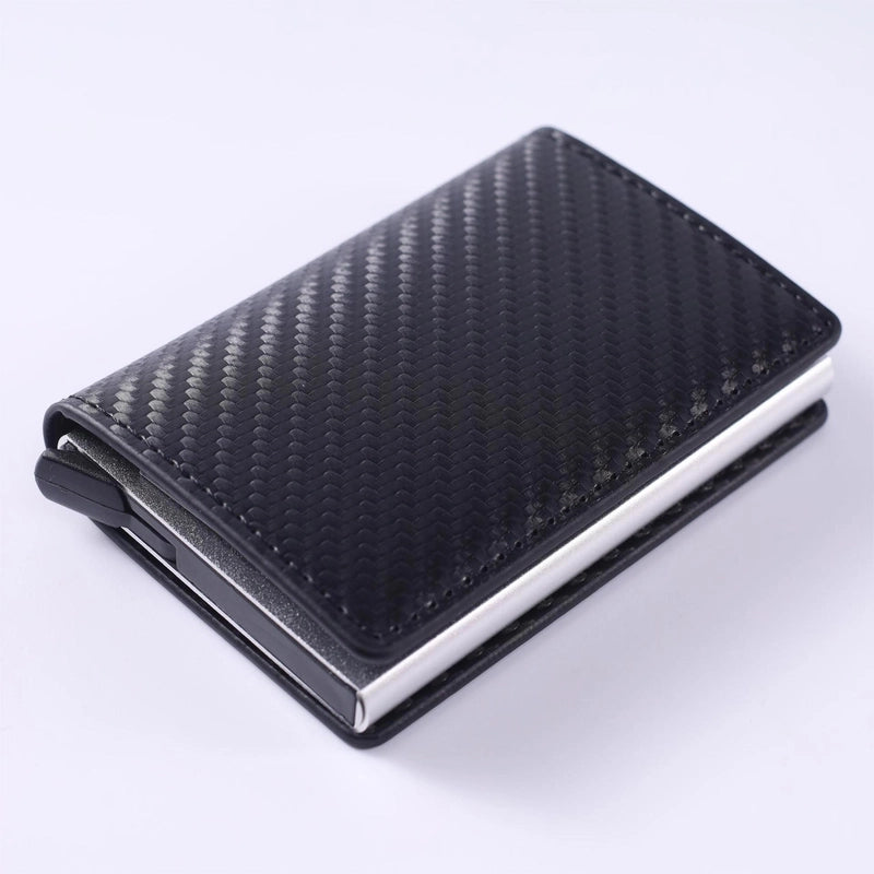 Full Inspection Anti-theft Brush Men’s Wallet RFID Multi-card Wallet Ultra-thin Carbon Fiber Card Holder