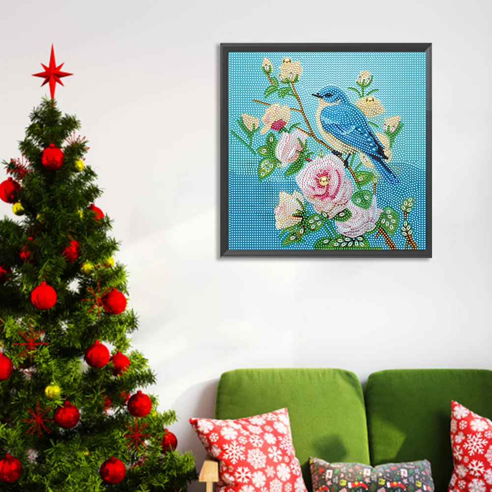Diamond Painting - Full Special Shaped Drill - Flower Bird(Canvas|30*30cm)