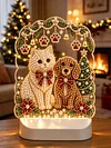 DIY Diamond Art LED Night Light &ndash; Light-Up Table Decor, Double-Sided Printed DIY Crystal Pearl Painting Decoration for Christmas & Holiday Gifts