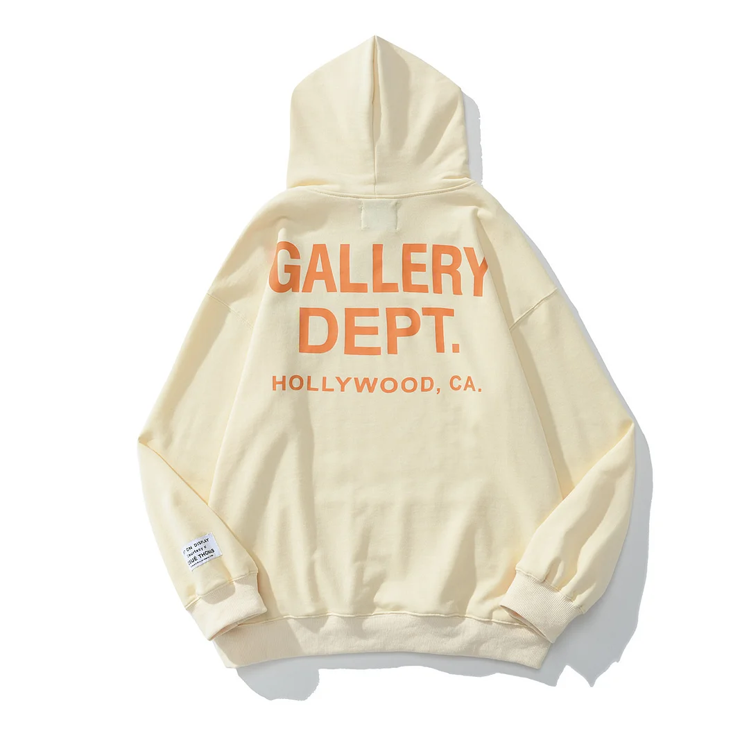 GALLERY DEPT Classic Letter Print Hoodie High Street Loose Cotton Pullover Sweatshirt