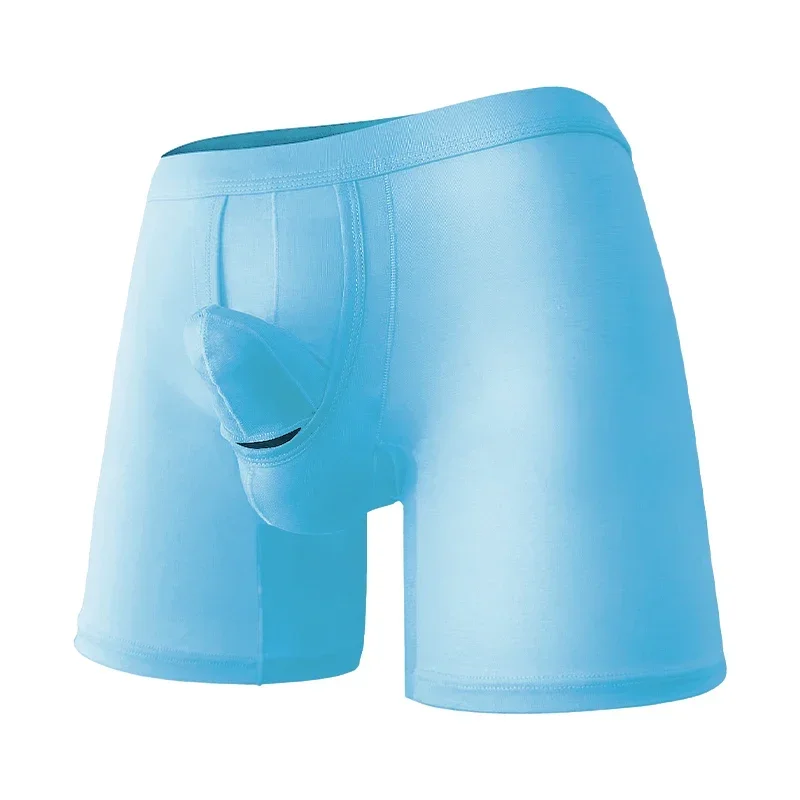 Aonga Men's Boxershorts Cotton Breathable Underwear Mid Long Boxers Trunks Comfortable Shorts aonga