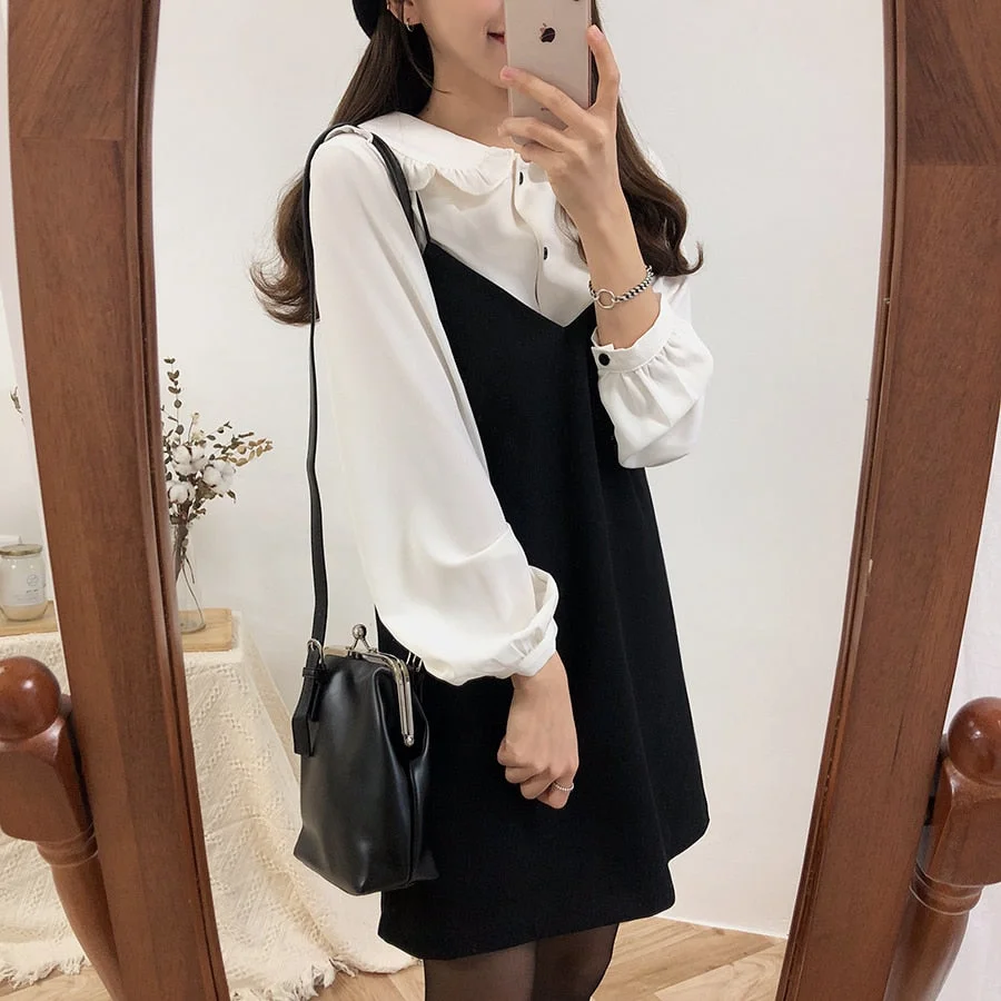 Spring Robe Femme Casual Boho OL Casual Sleeveless Suits Women Dresses Female Dress Suits V Neck Braces Robe Femme 6879