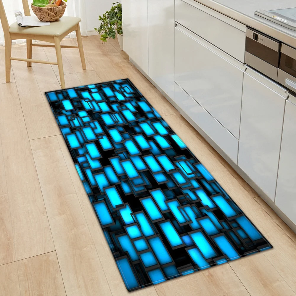 Geometric Kitchen Anti-slip Mat Living Room Balcony Bathroom Outdoor Printed Carpet Corridor Absorbent Door Mat Prayer Rug