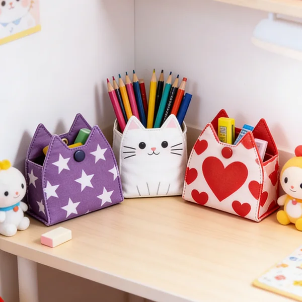 Quick & Easy Cat-Shaped Accessories Storage Box Sewing Template &ndash; With Instructions