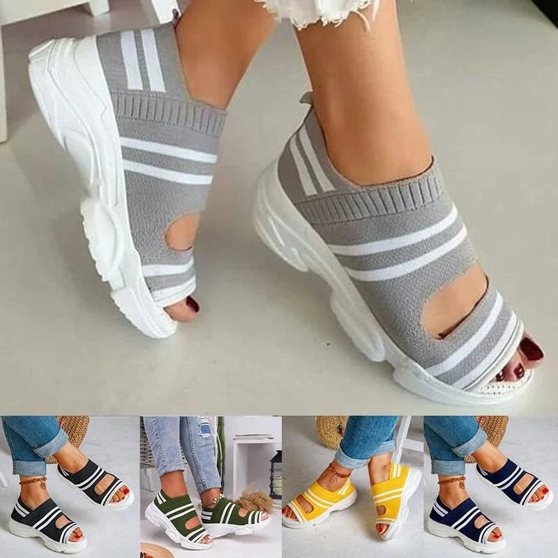 Ladies Casual Walking Sandals Comfortable Orthopedic Shoes with High Arch Support
