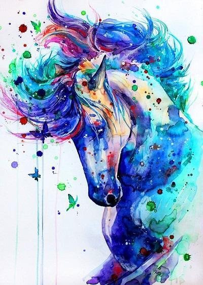 Animal Horse Paint By Numbers Kits UK For Adult PH9484