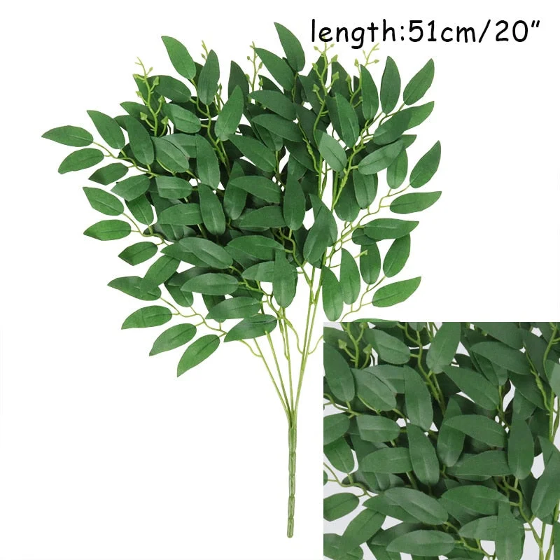 Cifeeo  Artificial Eucalyptus Vine Green Leaves Wedding Decoration Fake Flowers Branch Plants Flower Garland Party Home House Decor