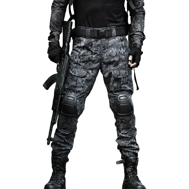 12 Camouflage Color Tactical Clothing Army of Combat Uniform, Military Pants With Knee Pads, Airsoft Paintball Clothing