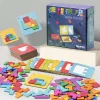 Quwang Quick Solve Parent-child Dual Focused Battle Interactive Thinking Puzzle Colorful Block Puzzle Desktop Toy Quick Solve Puzzle [20 Puzzles + 108 Pieces] Parent-child Interactive Toy Children's Day Gift for Boys and Girls Aged 3-6-12