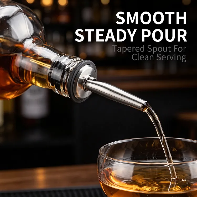 Stainless Steel Bottle Pourer with Stopper