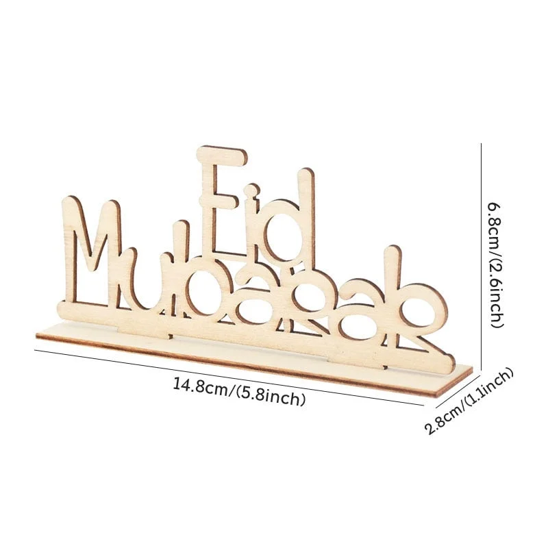 Eid Mubarak Wooden Craft Ornament Home Desktop Decoration For Islam Muslim Featival Party Decor Ramadan Kareem Gifts Eid Al Adha