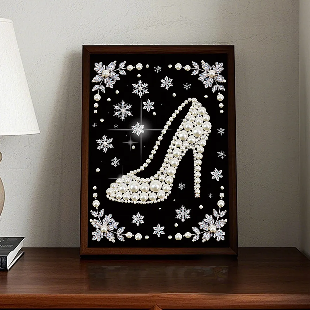 High Heels Special Shaped DIY Partial Drill Diamond Art Pearl Painting Kit for Adults Beginners Home Decor Art Craft Pearl Diamond Painting 30x40cm