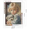 5D DIY Full Square Drill Diamond Painting Cute Pet and Girls Kit Decor 30x40cm