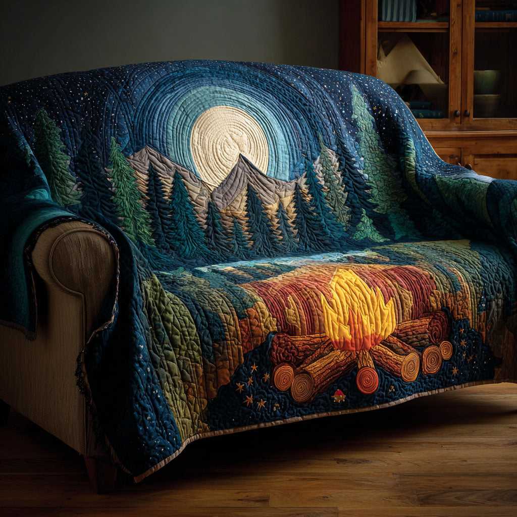 Moonlit Campfire Quilted Sofa Cover NCU0TV1398 everthome