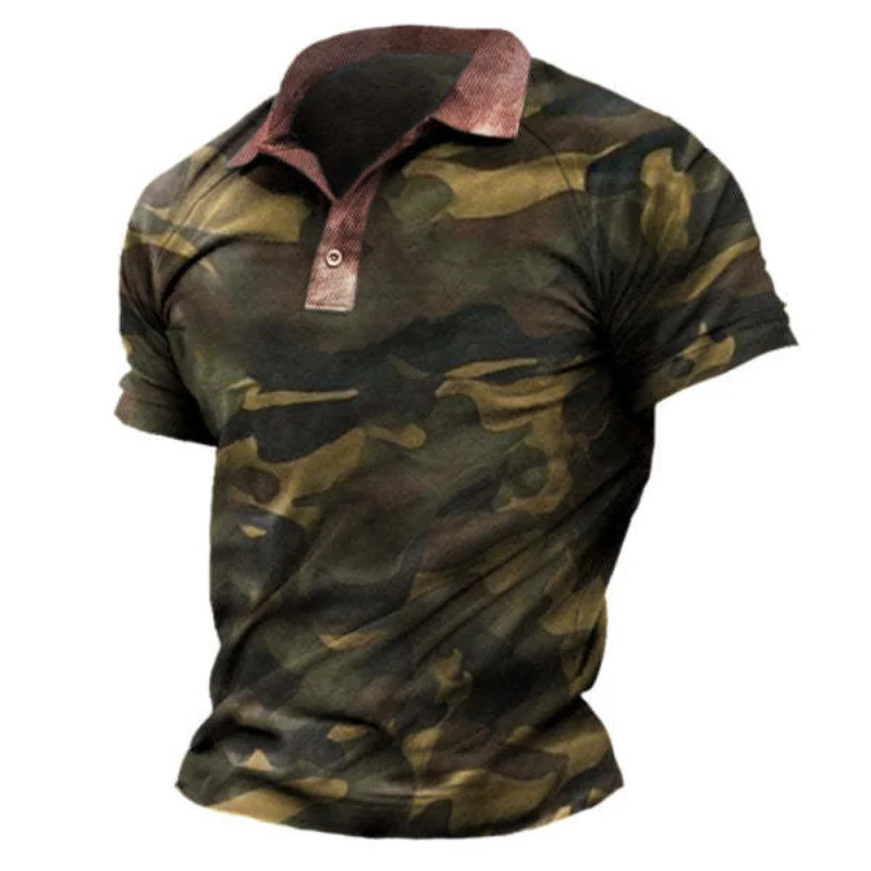 Men's Short Sleeve Camouflage Polo T-shirt