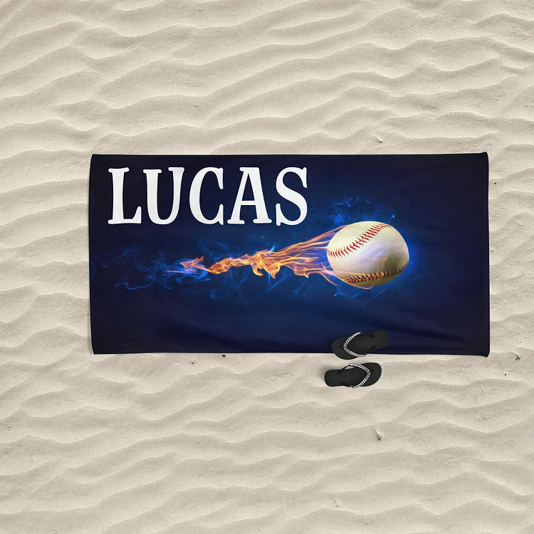 Baseball Beach Towel, Personalized Beach Towel Adult, Fun Father Day Gift | DYTowel 533