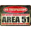 Warning Area 51 - Metal Tin Signs(8*12Inch/12*16Inch) - Garage