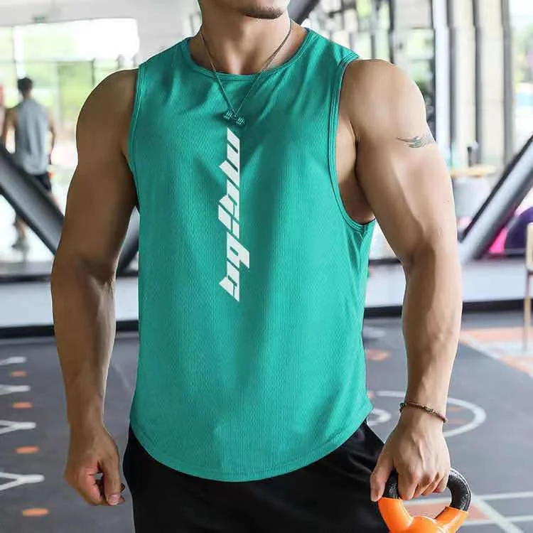 Aonga  Mens Fitness Gyms Tank Top Fitness Loose Sleeveless Shirt Male Mesh Breathable Sports Vest Undershirt Gyms Running Vest Men