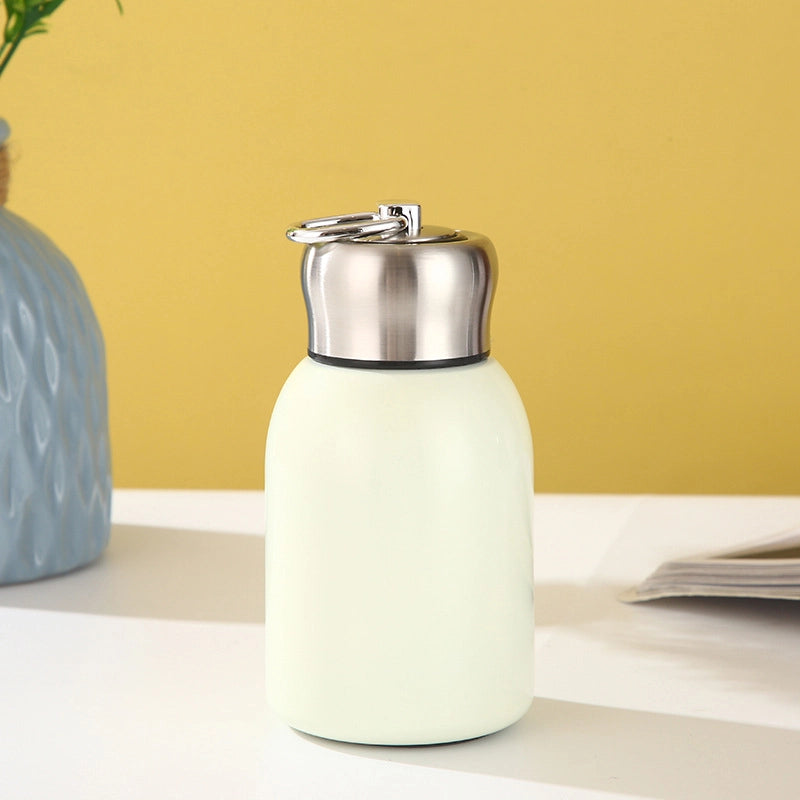 Creative 304 Stainless Steel Small Fat Ding Thermos Cup High Color Value Mini Simple Small Belly Cup With Lifting Ring Cup Customization