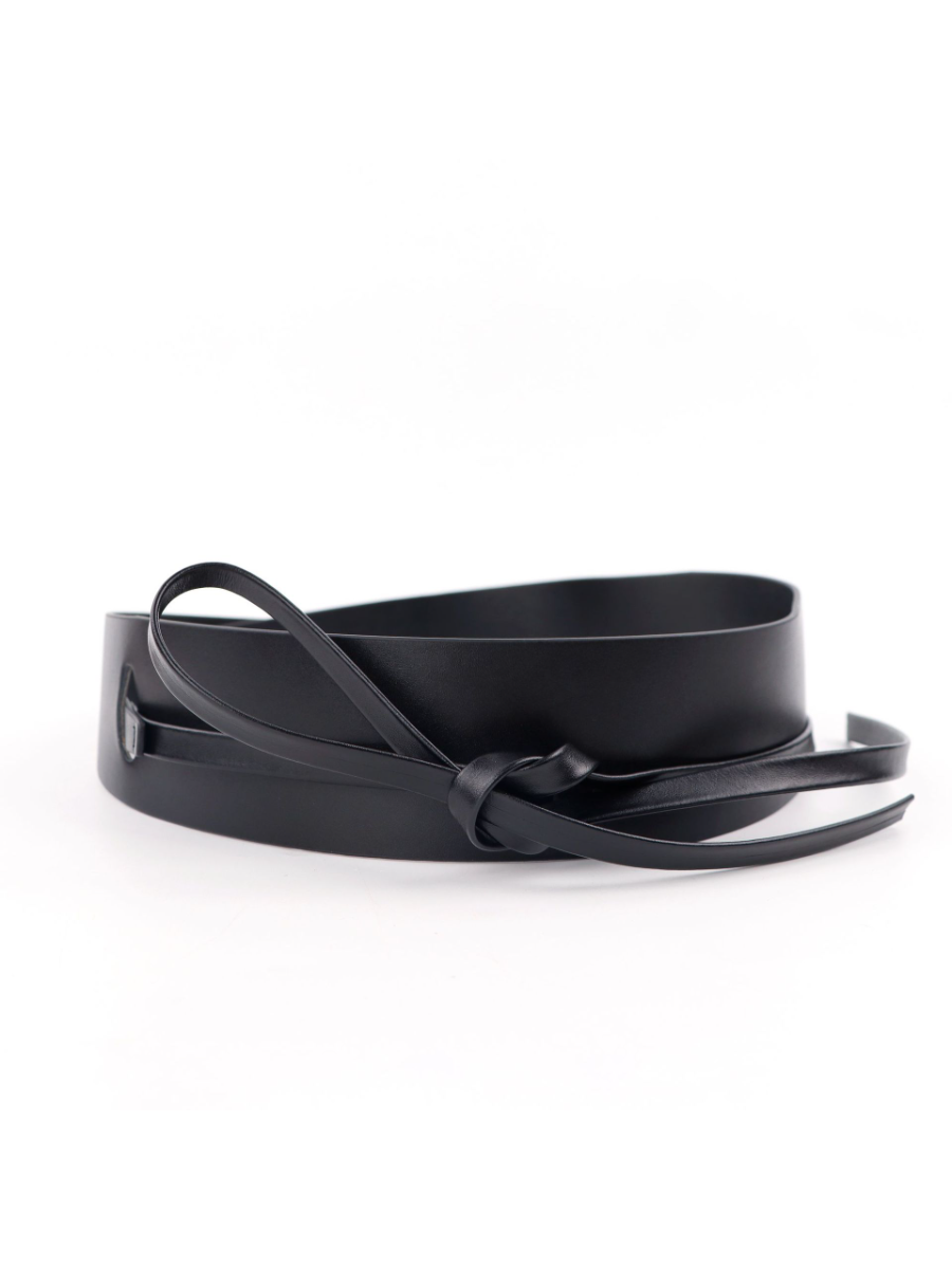 Women's Fashion Imitation Leather Tie Band Wide Belt MDA0120H1Y