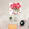Flowers Full 18CT 2 Strands DIY Stamped Cross Stitch Kits for Beginners Adults Home Wall Decor Cross Stitch Art and Crafts Kits 25x25cm