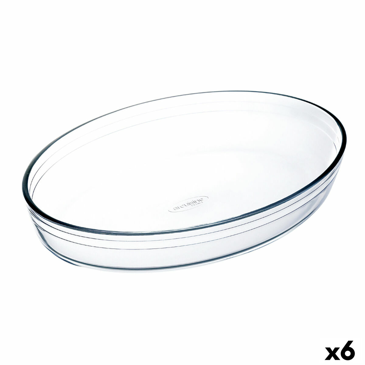 Oven Dish &Ocirc; Cuisine Ocuisine Vidrio Transparent Glass Oval 26,2 x 17,9 x 6,2 cm (6 Units)