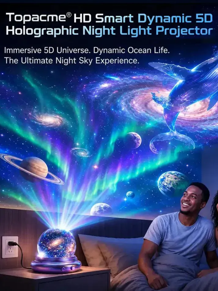 Topacme&trade; Deep Sea & Star Hologram Projector | Large-sphere projection & 4K immersive visuals. Instantly soothe your night!