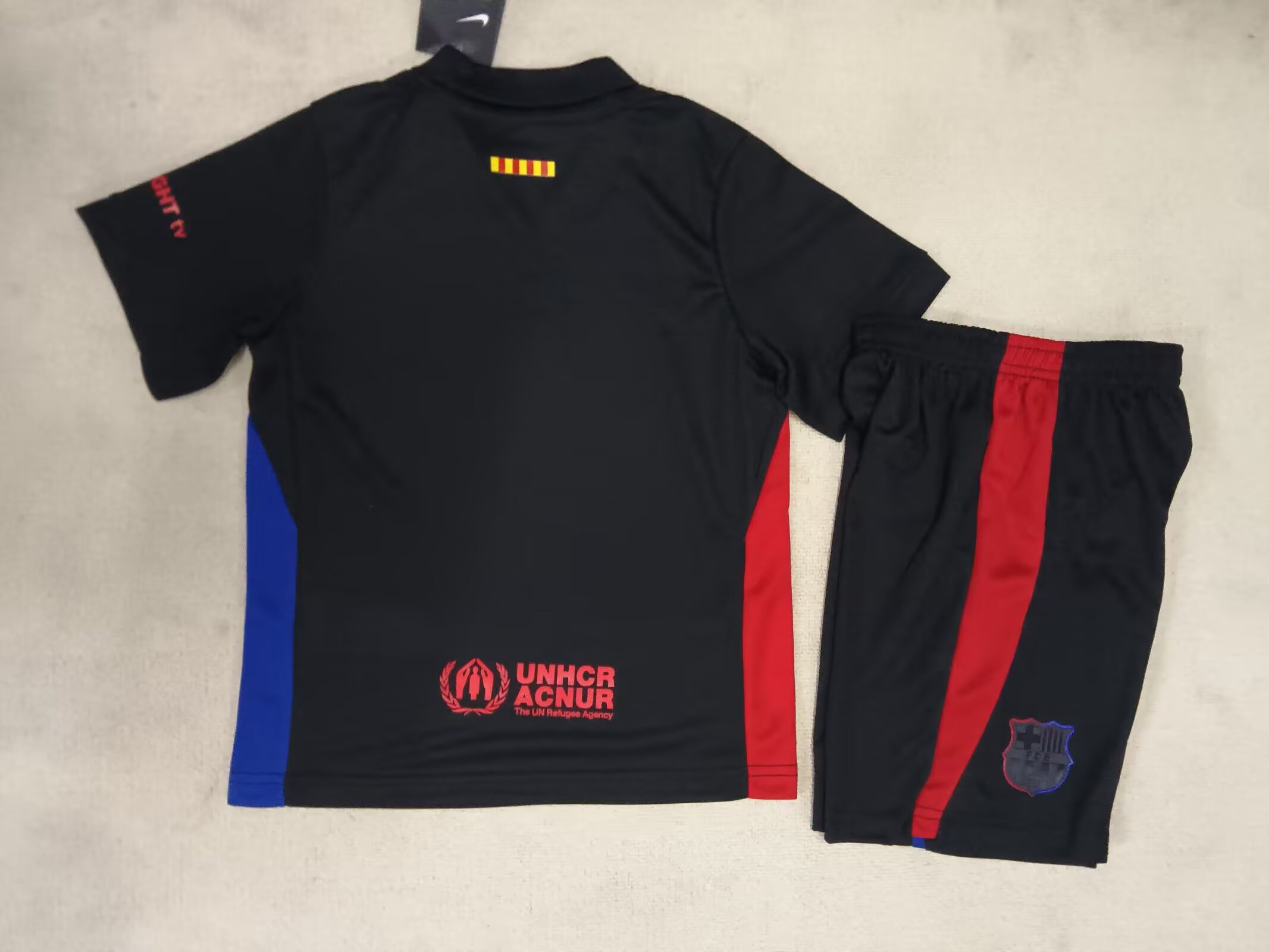 24/25 Barcelona Away Sponsor Kids Kit Football Jersey Thai Quality