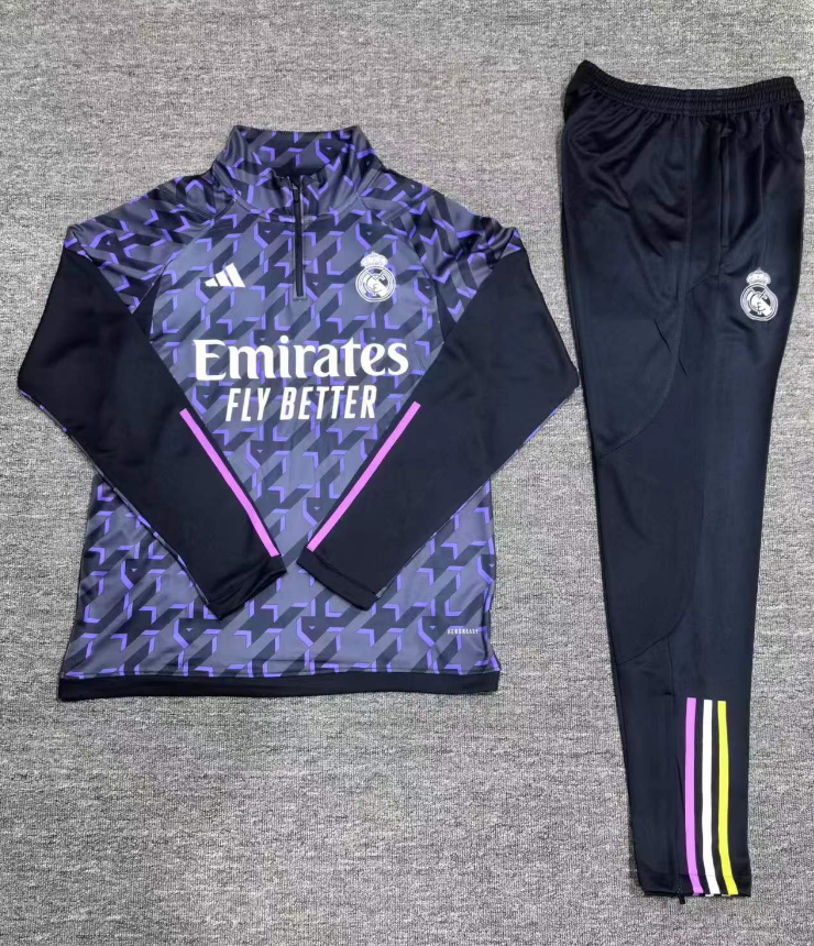 23/24 Real Madrid Half-Pull Training Kit Football Thai Quality
