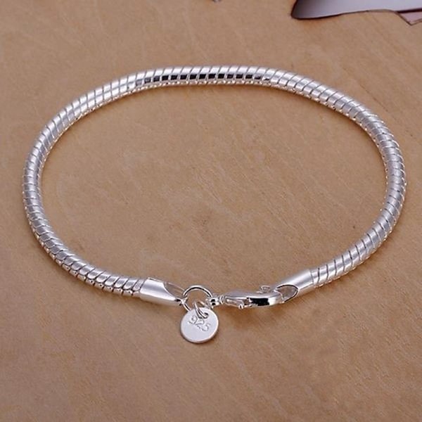 925 Sterling Silver Snake Chain Bracelet For Girl/Women Hot Sell DIY Jewelry - Shop Trendy Women's Fashion | TeeYours