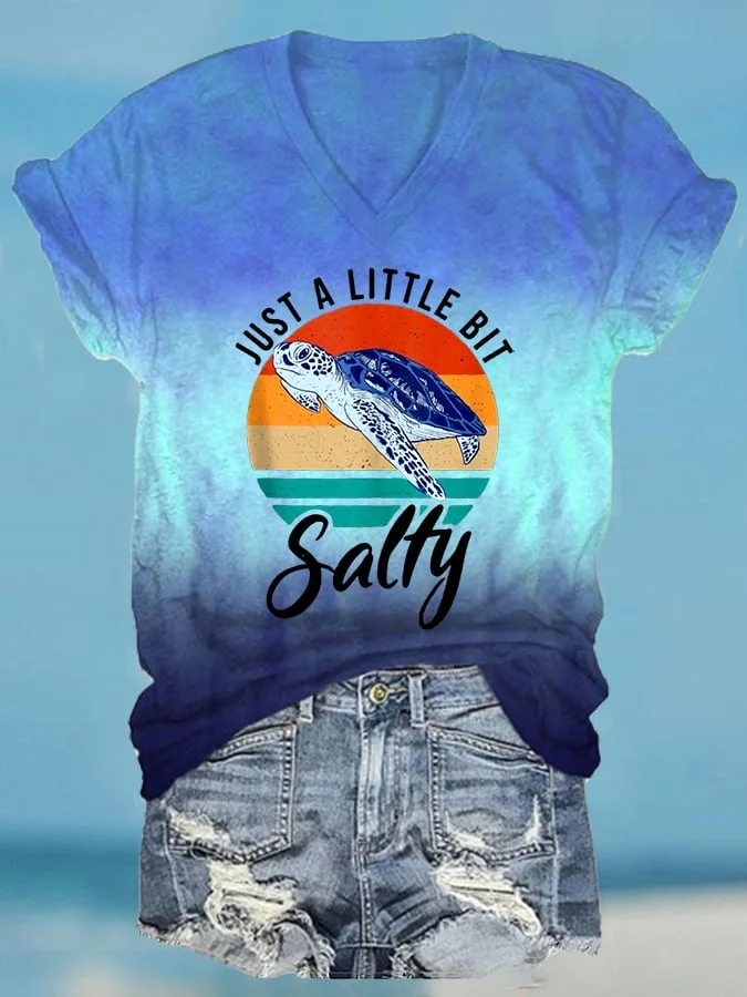 🔥Buy 3 Get 10% Off🔥Women's Hawaiian Just a Little Bit Salty Print  Casual T-Shirt