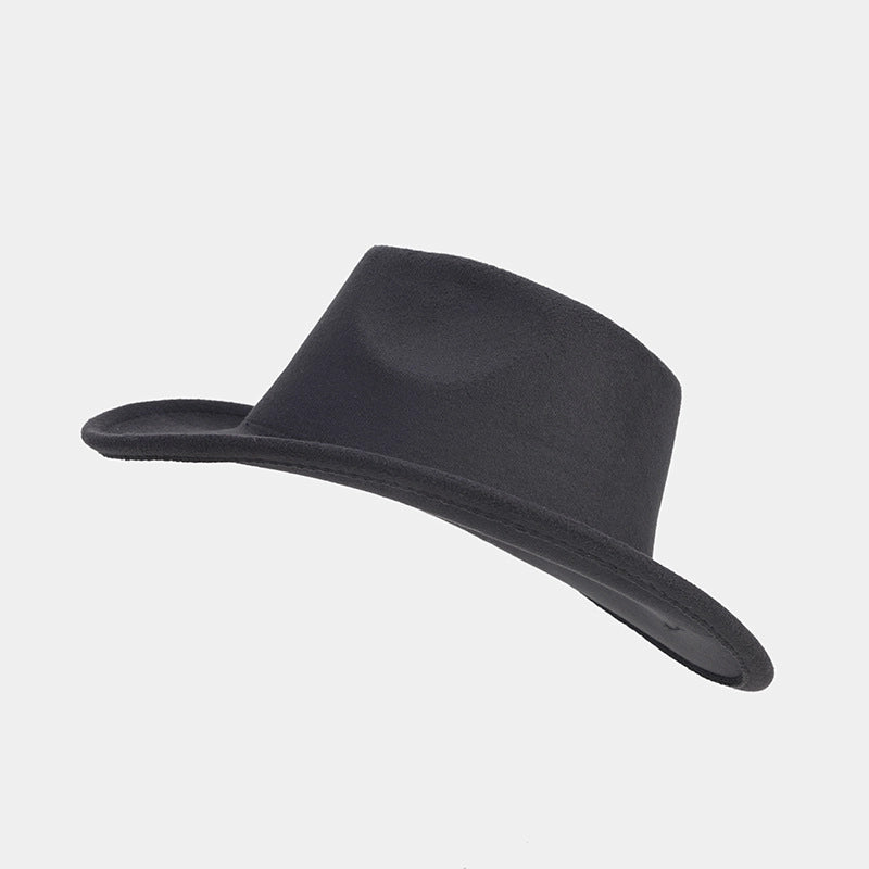 Unisex Retro Classic Style Solid Color Big Eaves Fedora Hat