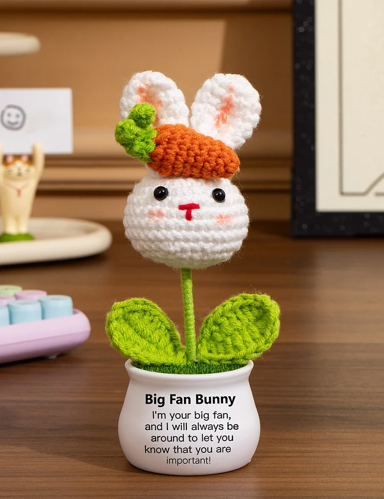 Hand Made To Your Mom Sister Aunt Friend Family Mother's Day Birthday Spiritual Support Crochet Bunny