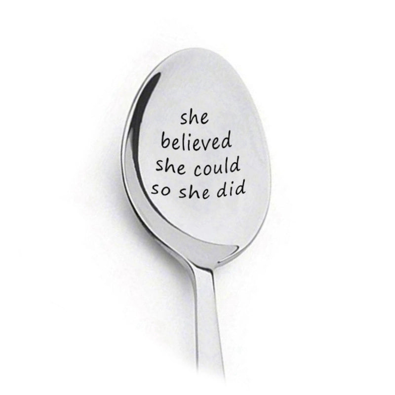 Fashion Letter Stainless Steel Spoon