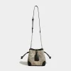 Classic Khaki Leather Women's Shoulder Bucket Bag