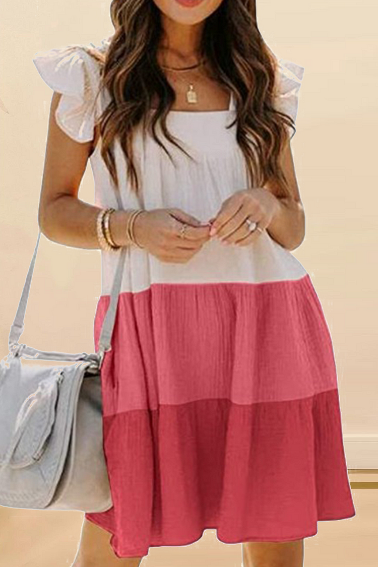 Casual Solid Split Joint Square Collar Cake Skirt Dresses - Life is Beautiful for You - SheChoic