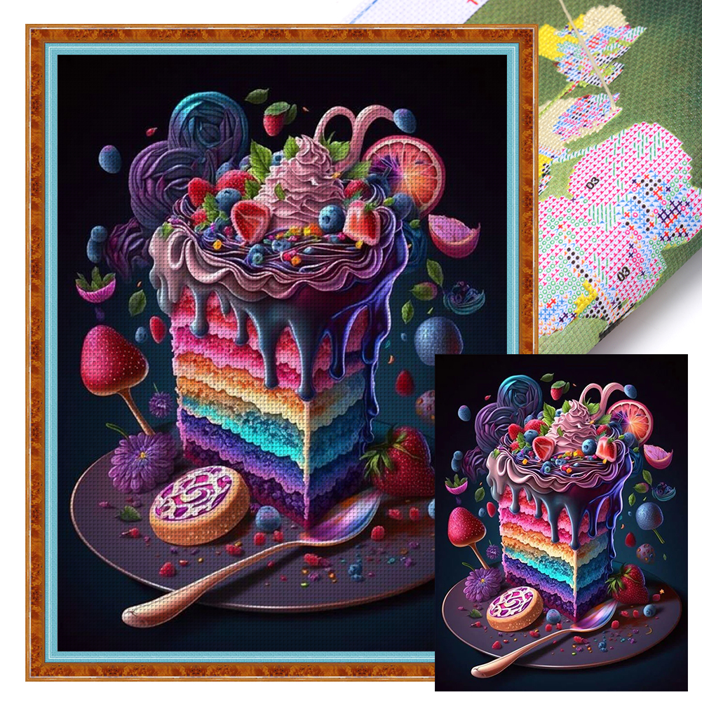 Cake Full 11CT Pre-stamped Canvas(45*60cm) Cross Stitch