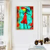 Red Dress Woman 30*40cm(canvas) full round drill diamond painting