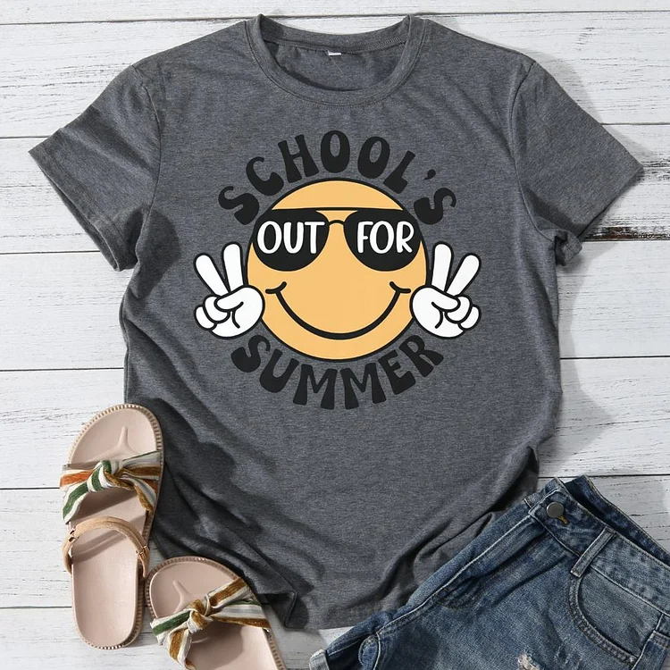 School's Out For Summer Round Neck T-shirt-018205