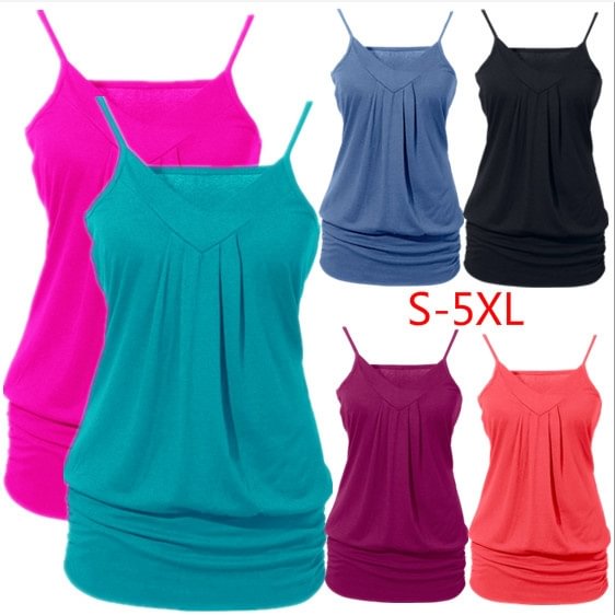 Summer Sexy Sleeveless Shirt V-Neck Casual Cotton Halter tops shirt Tank Top Plus Size S-5XL - Life is Beautiful for You - SheChoic