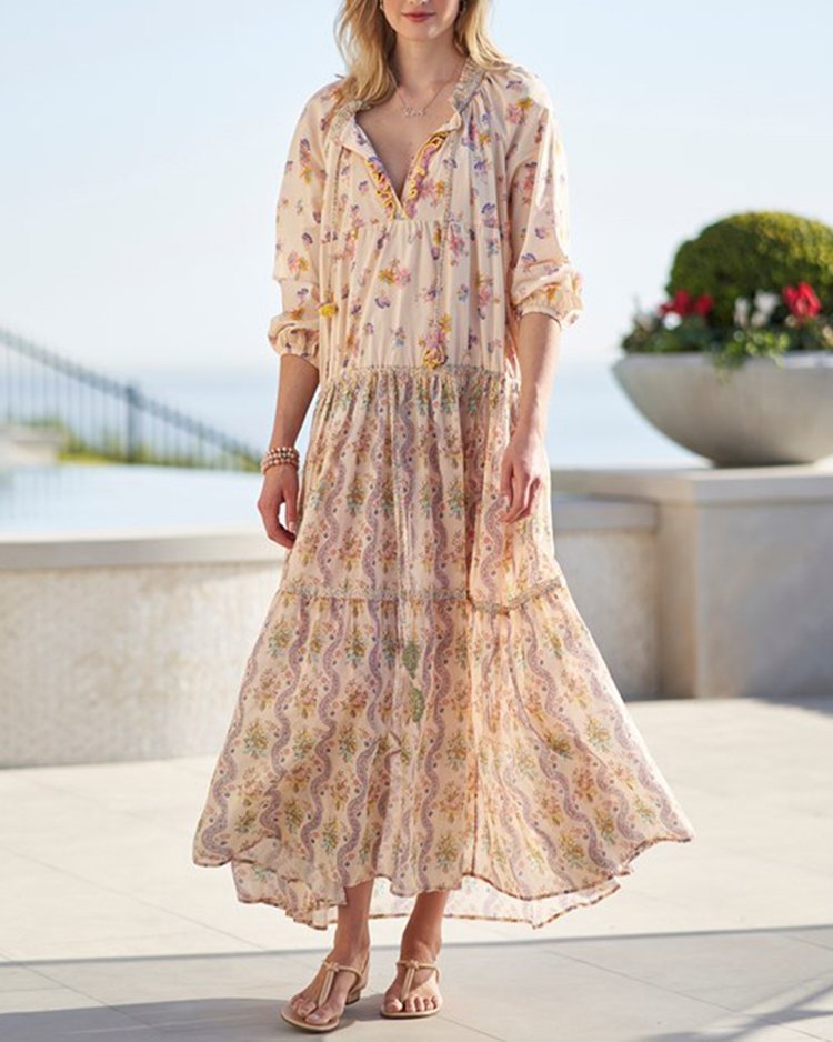 HOLIDAY SHIRT DRESS PRINT OVERSIZE