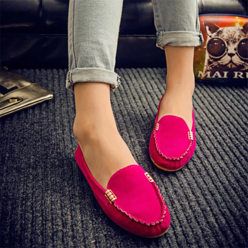 Tanguoant Women Casual Flat Shoes 2021 Spring Autumn Flat Loafer Women Shoes No Slips Soft Round Toe Denim Flats Jeans Shoes Plus Size