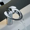 High-End Bathroom Basin Waterfall Faucet Hot And Cold All-Copper Hotel Home Toilet Bathroom Wash Basin