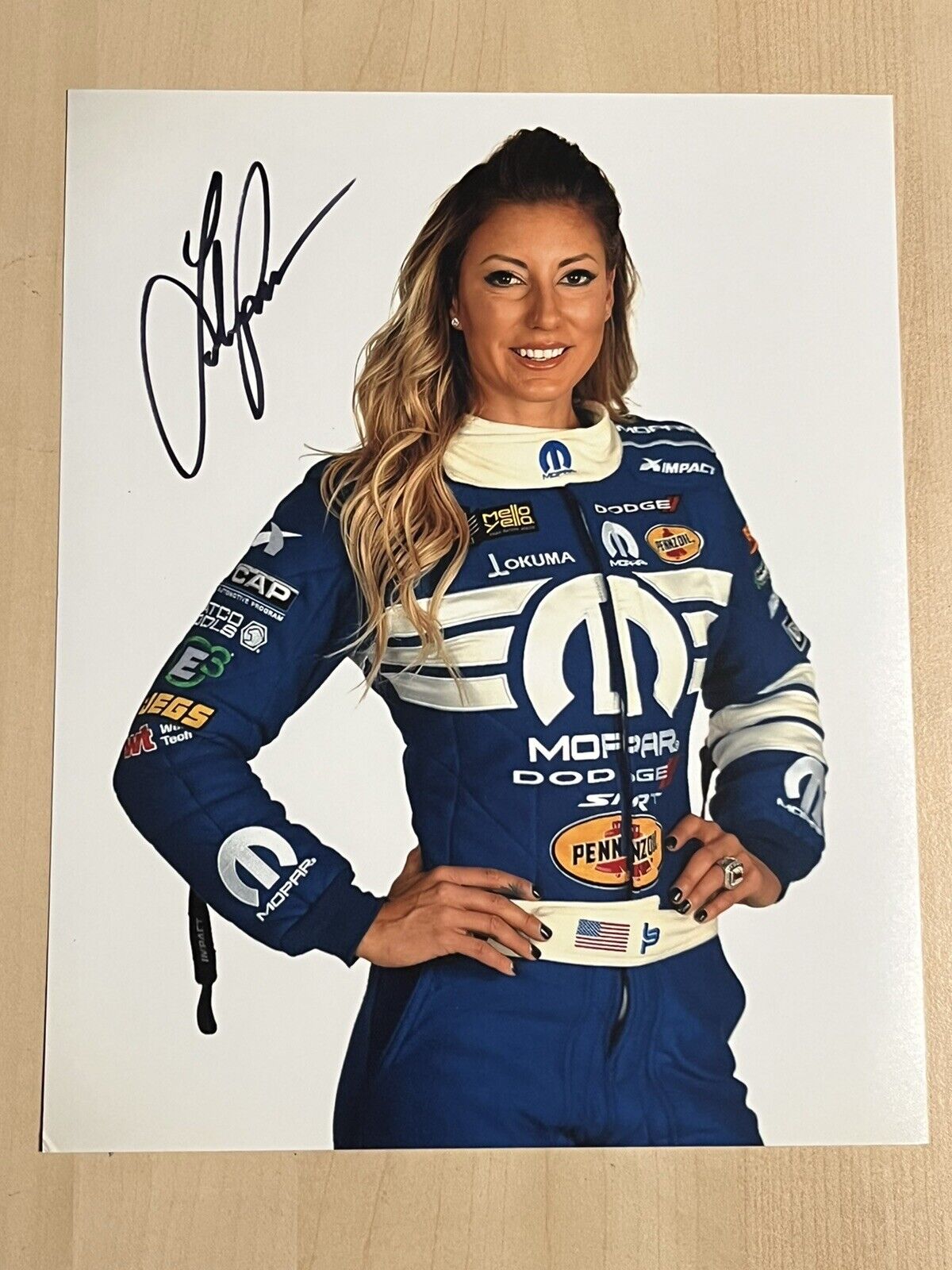 LEAH PRUETT HAND SIGNED 8x10 Photo Poster painting AUTOGRAPHED NASCAR RACING STAR RARE COA