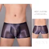 Men's glossy sexy U-convex ultra-thin elastic boxer briefs