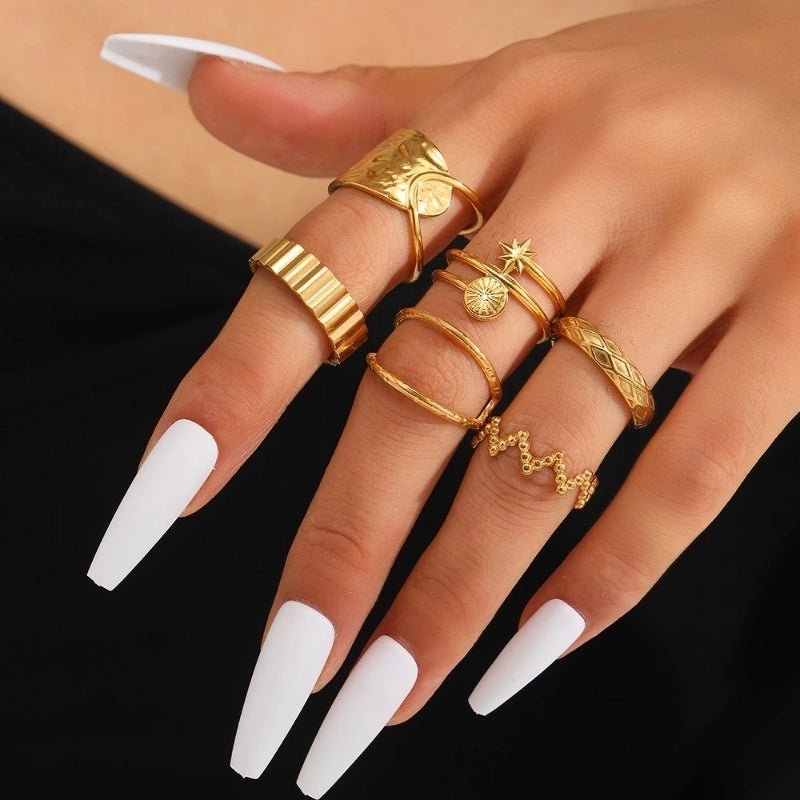 Minimalist Classic Style Solid Color 304 Stainless Steel Plating Rings